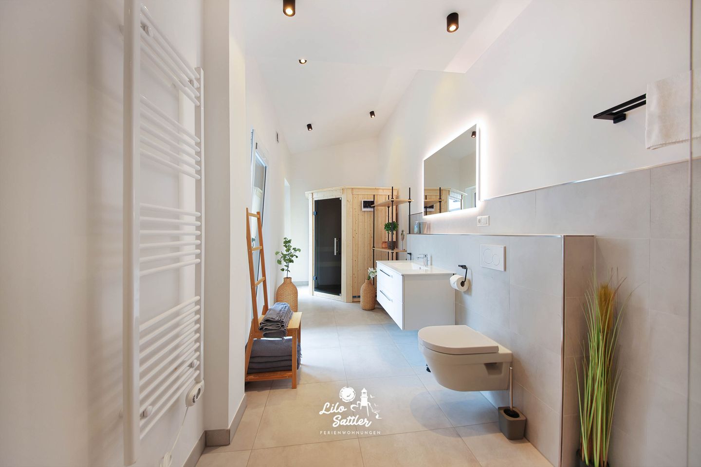 "Deichstuben" Whg. 1, Badezimmer mit Sauna