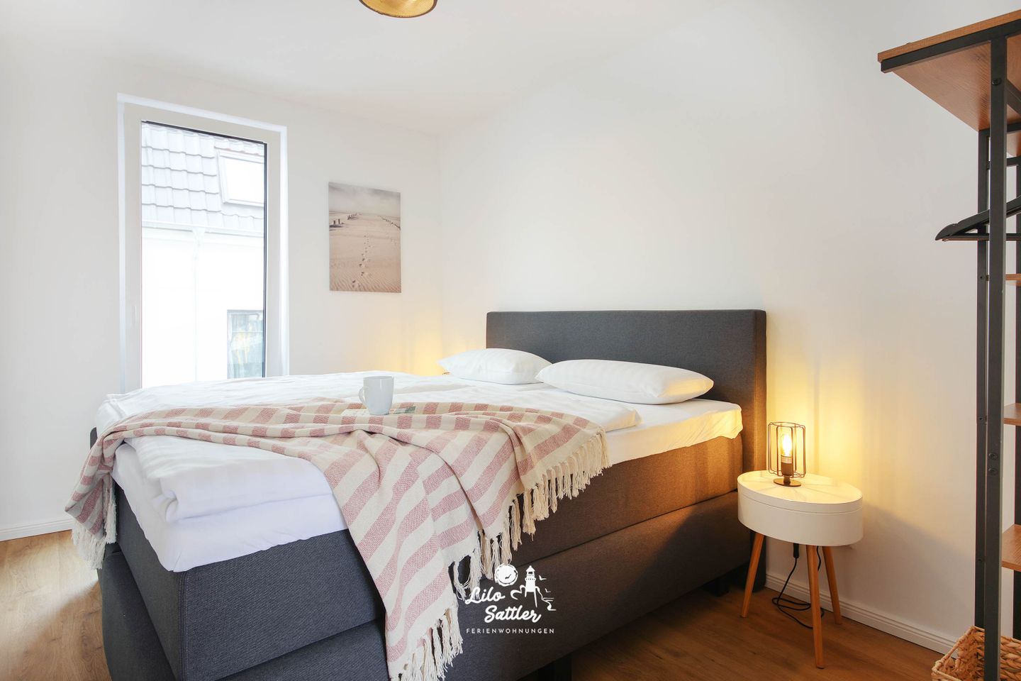 "Deichstuben" Whg. 2, Schlafzimmer 2, Bett