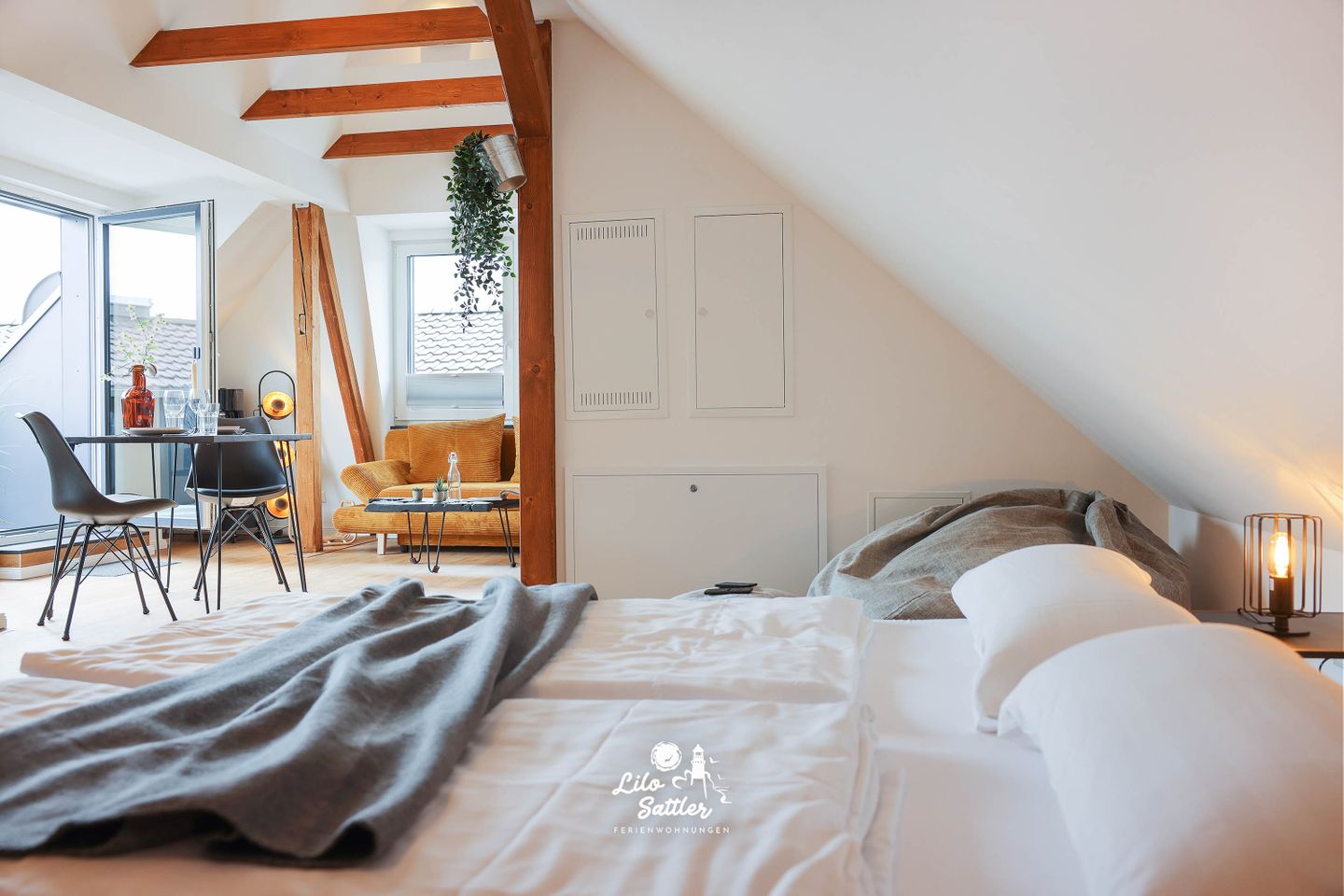 "Deichstuben" Whg. 3, Schlafzimmer, Bett