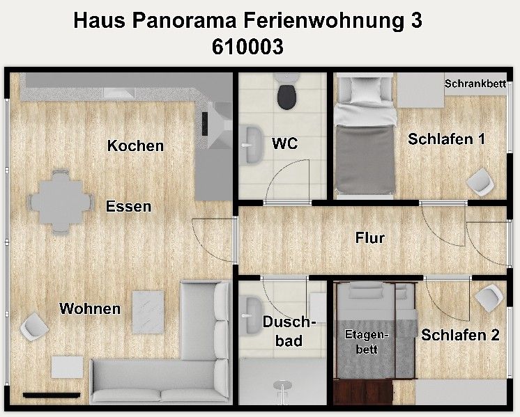 Haus Panorama Ferienwohnung Strandkieker Wangerooge - Grundriss