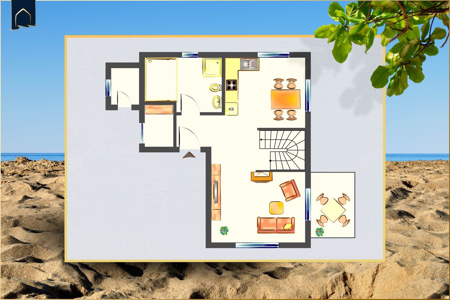  Ferienhaus "Ferien am Haff" Zirchow Fischerdorf - Grundriss