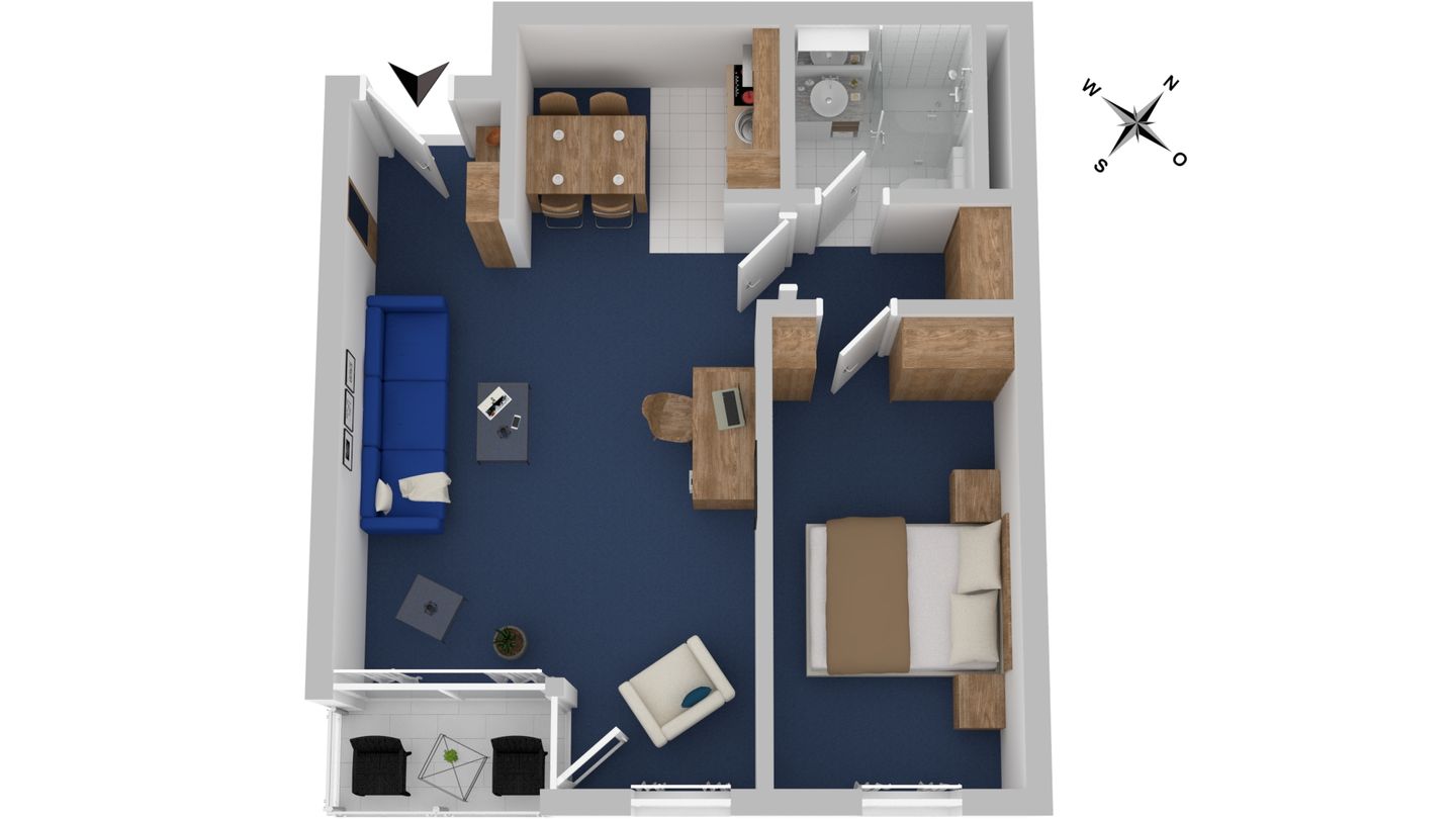 Deichperle Zingst - Ferienwohnung Deichperle Aparthotel Zingst - Grundriss