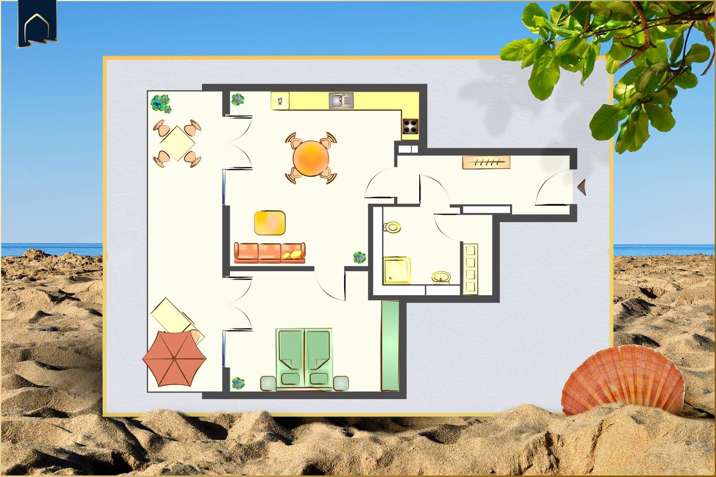  Ferienwohnung Terrasse am Haff Zirchow An der Haffküste - Grundriss