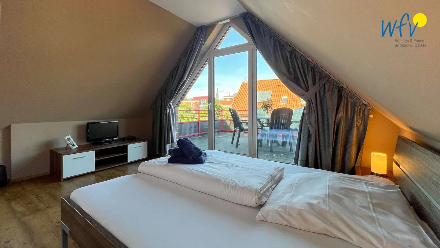 Haus Gartenstraße Ferienwohnung Nemo Borkum - Schlafzimmer