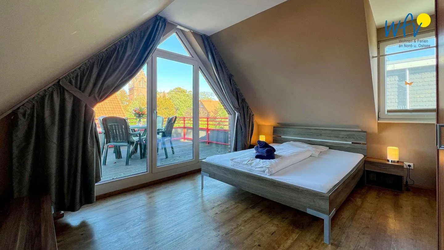 Haus Gartenstraße Ferienwohnung Nemo Borkum - Schlafzimmer