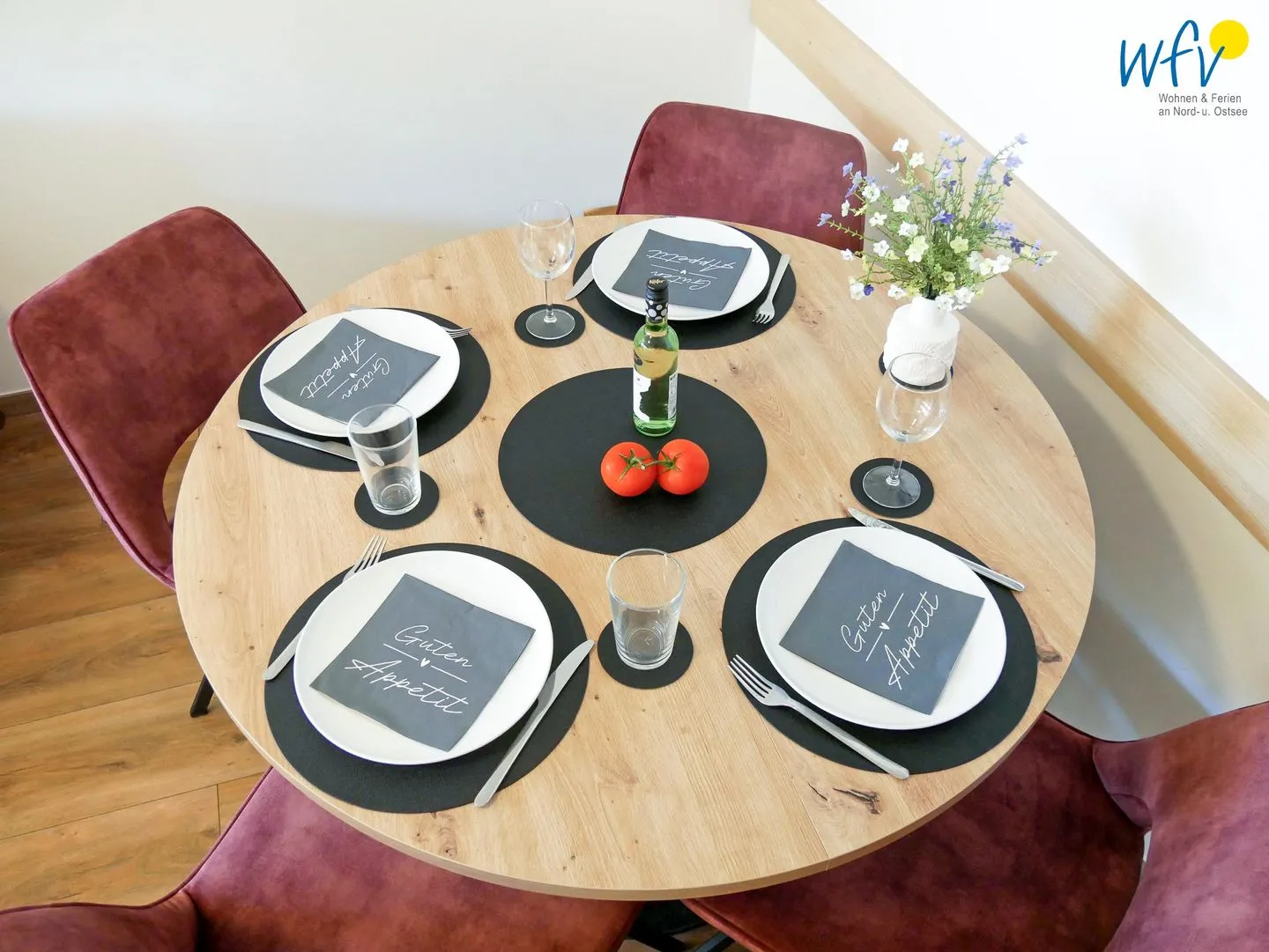 Ferienhaus Greune-Stee 87 Ferienwohnung Uttiet bi de Düün Borkum - Esstisch