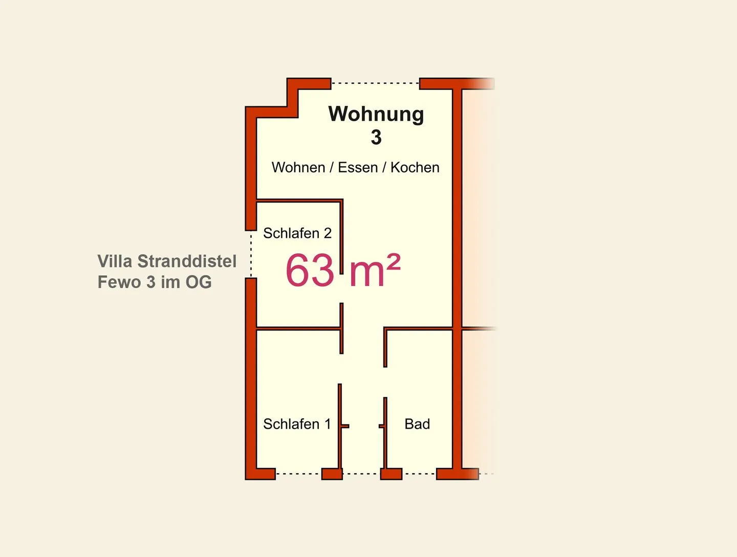 Villa Stranddistel, Whg. 3 Zinnowitz - Grundriss