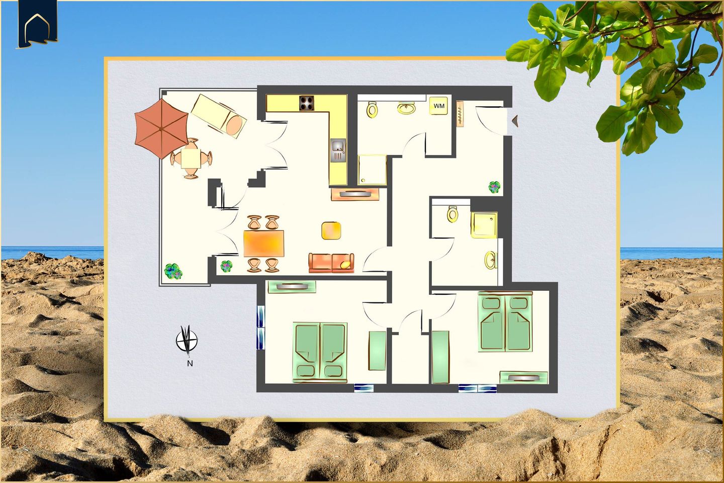  Ferienwohnung Heimat Hafen Zirchow An der Haffküste - Grundriss