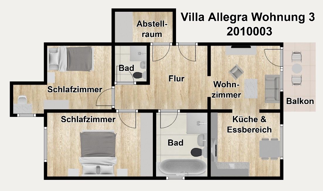 Villa Allegra Wohnung 3 Rügen - Binz - Grundriss