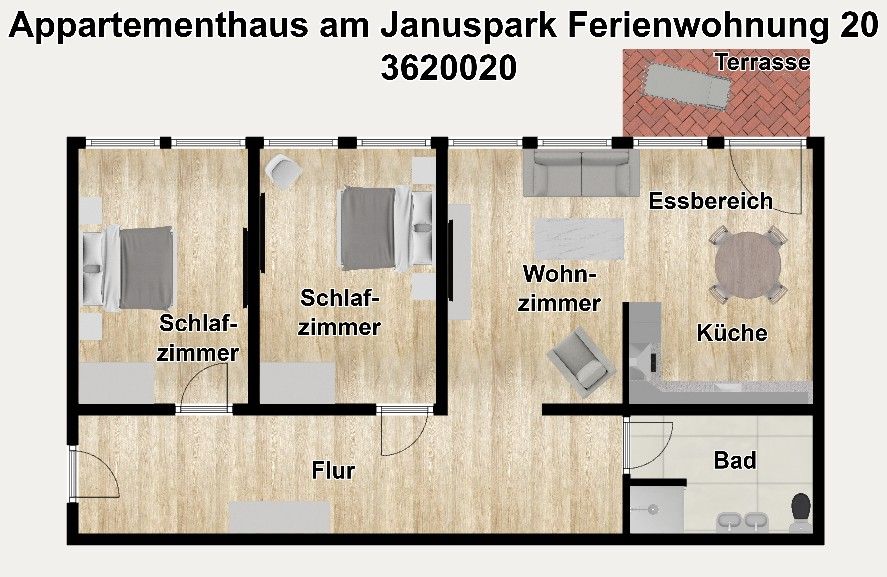 Appartementhaus Villa am Januspark Ferienwohnung Border Suite Juist - Grundriss