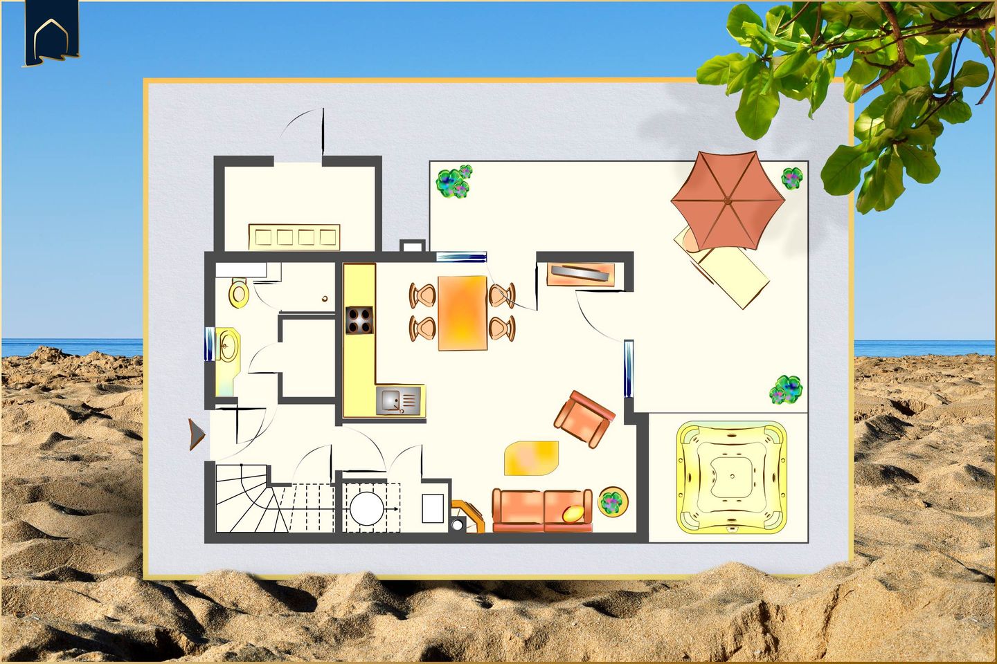  Ferienhaus Glück unter Reet Zirchow Fischerdorf - Grundriss