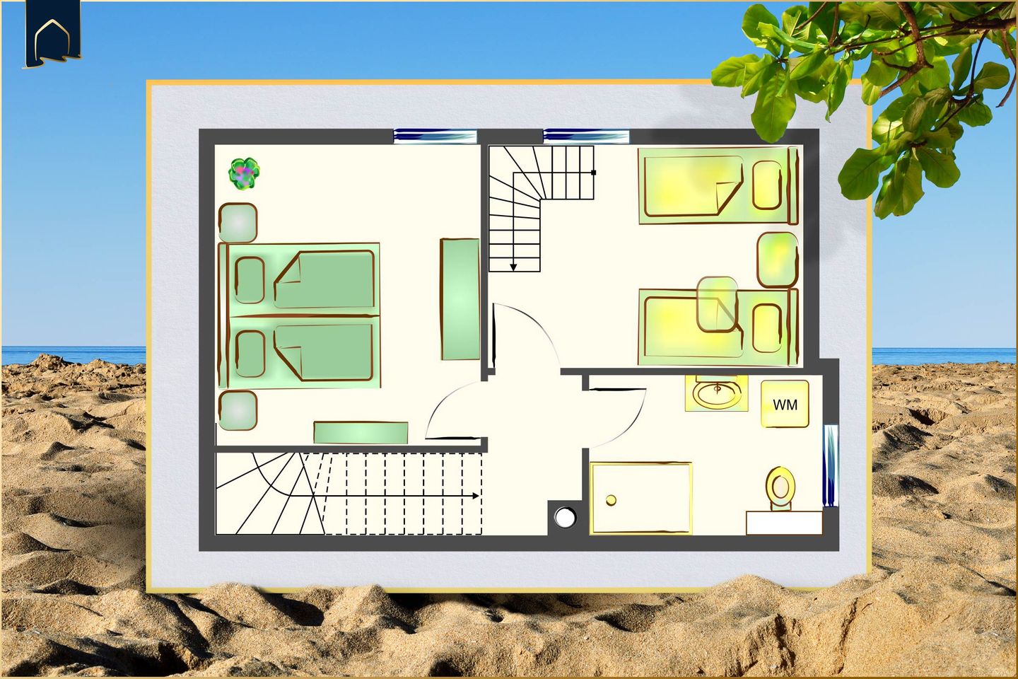  Ferienhaus Glück unter Reet Zirchow Fischerdorf - Grundriss