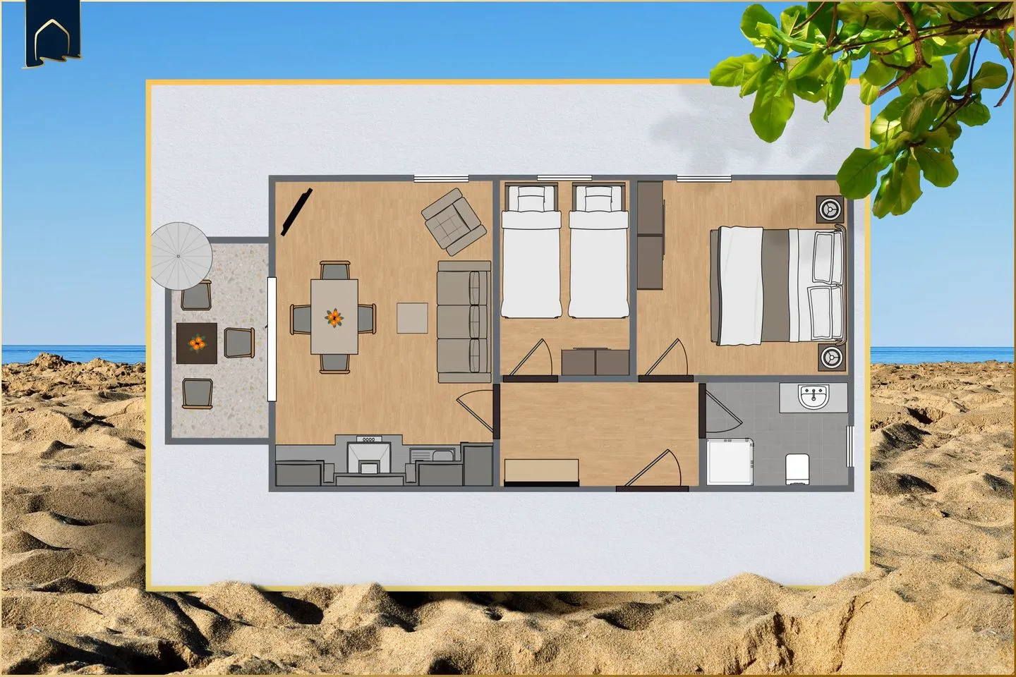 Ostseeglück App. Abendsonne Ostseebad Loddin - Grundriss