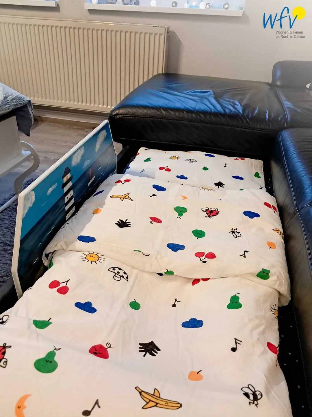 Strandhus Ferienwohnung Panorama Ausblick Borkum - Kinderbett-Möglichkeit