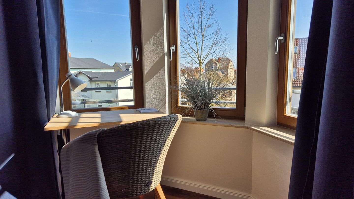 Arbeitsplatz im Erker