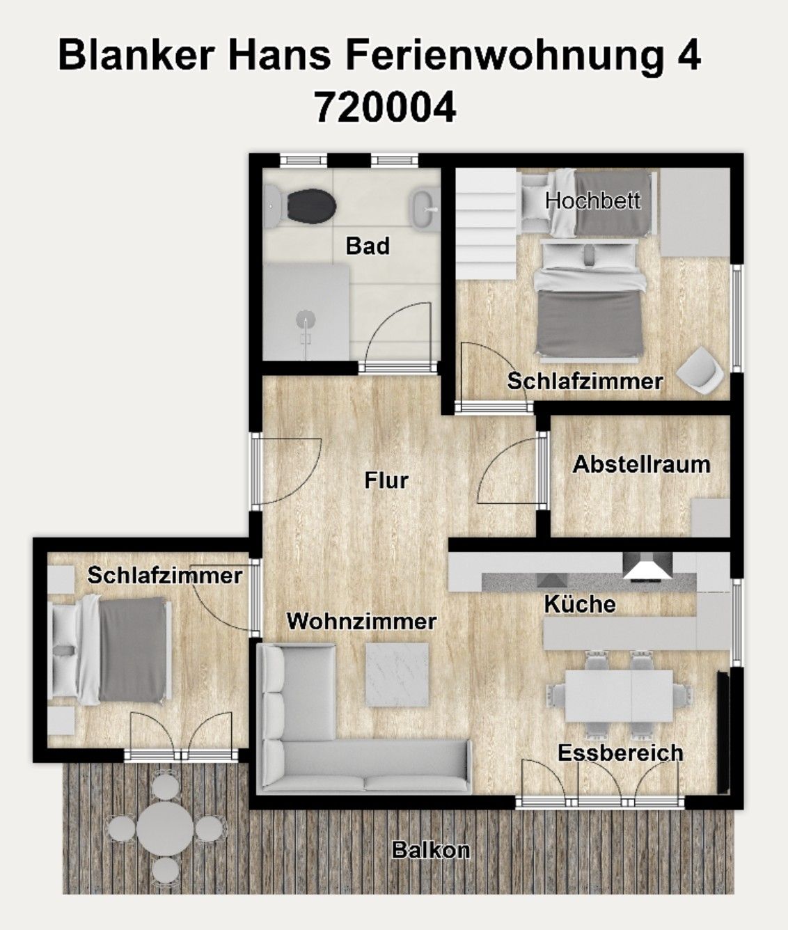 Blanker Hans Ferienwohnung 4 Wangerooge - Grundriss