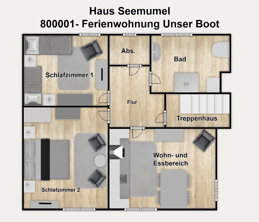 Haus Seemumel Ferienwohnung Unser Boot Wangerooge - Grundriss