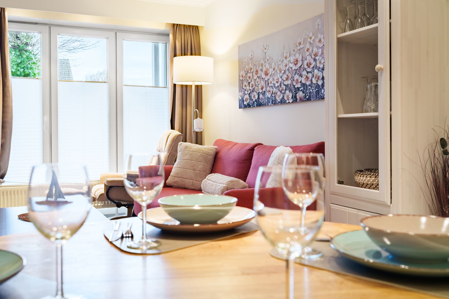 Appartementhaus Meeresbucht Whg. 2, Blick ins Wohnzimmer