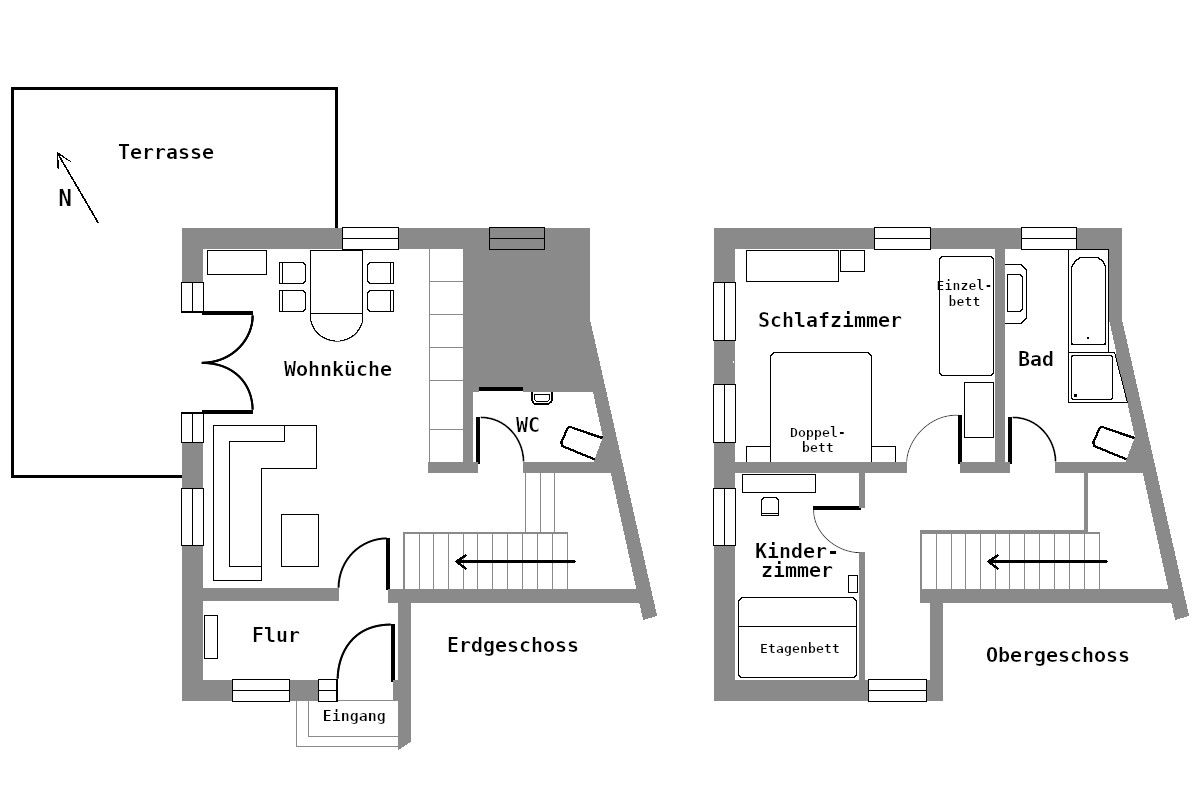  Ferienwohnung Guder Binz - Grundriss
