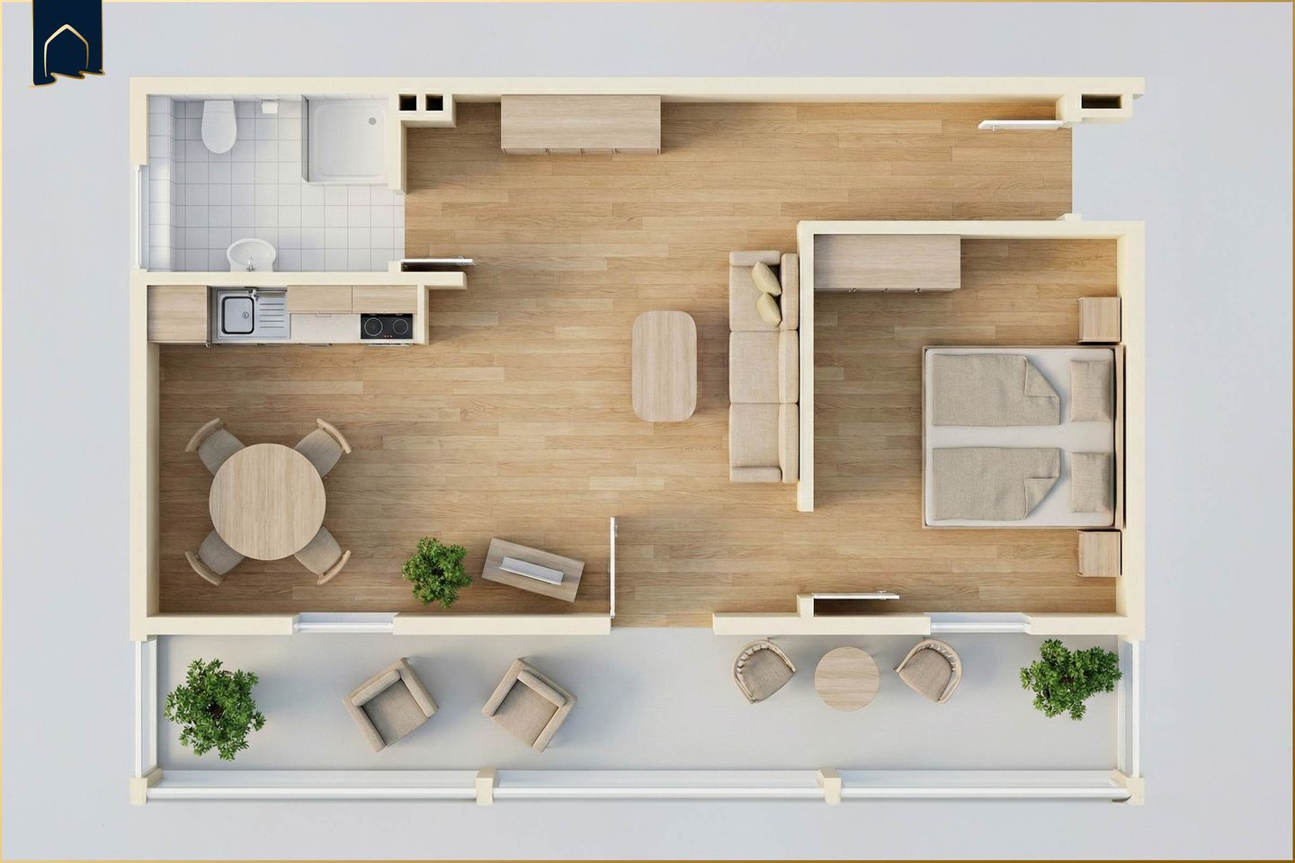  Waldfriede FeWo Blau Ostseebad Bansin - Grundriss