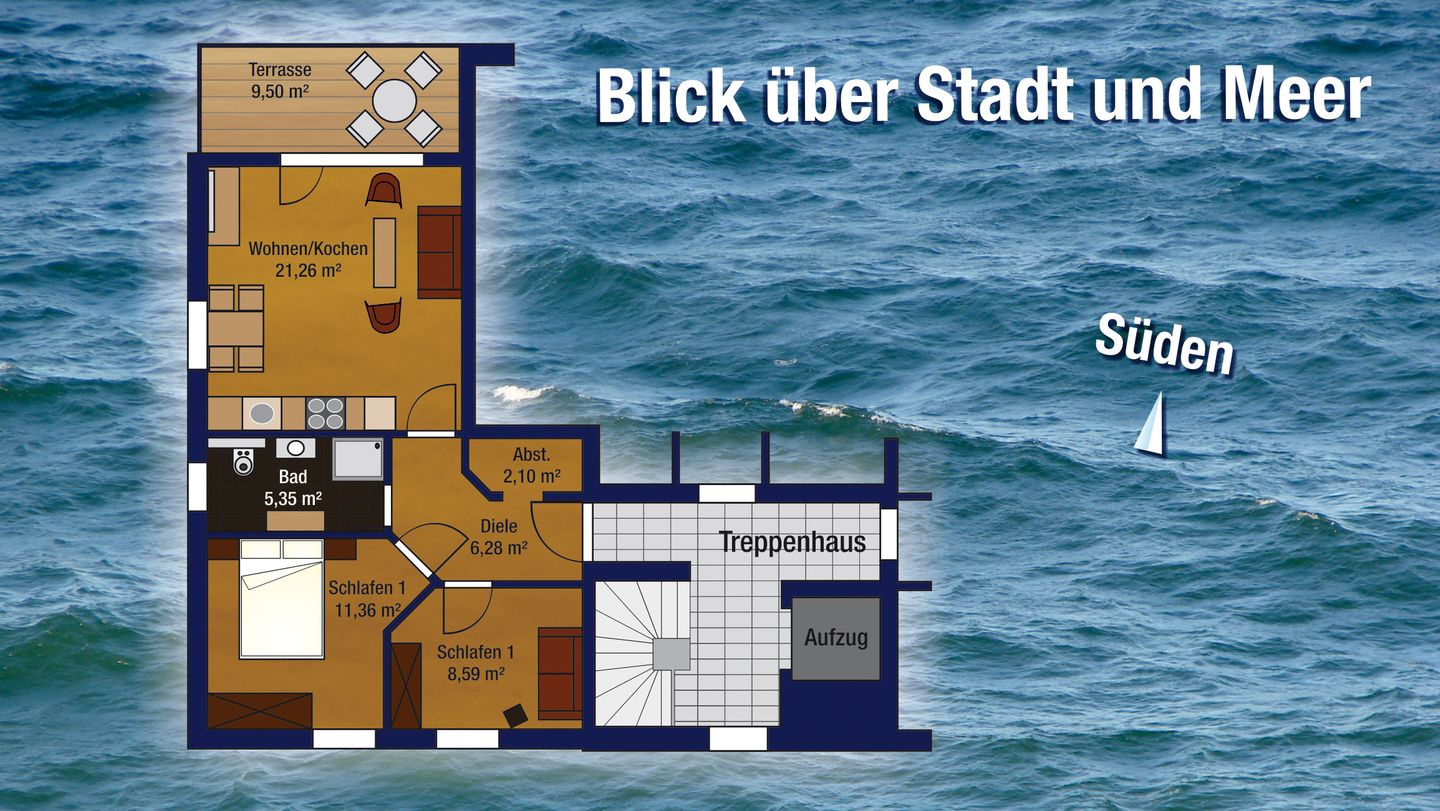  Villa Am alten Kreidebruch, FW Störtebeker - mit Balkon Rügen - Grundriss