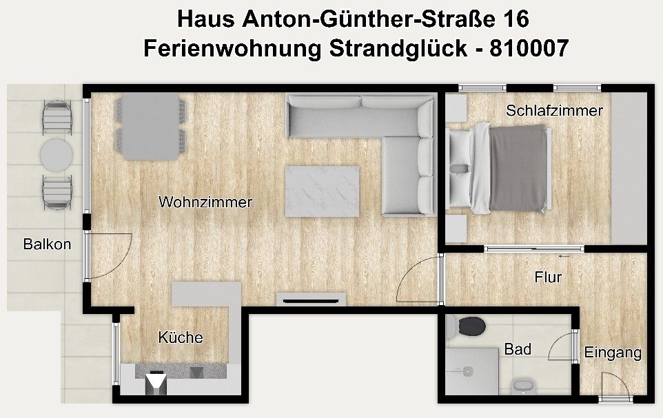 Haus Anton-Günther-Straße 16 Ferienwohnung Strandglück Wangerooge - Grundriss