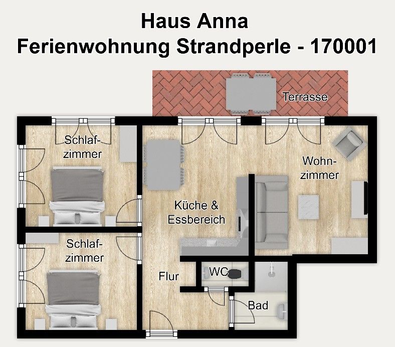 Haus Anna Ferienwohnung Strandperle Wangerooge - Grundriss