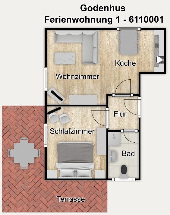 Godenhus Ferienwohnung Mathis Langeoog - Grundriss