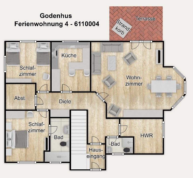 Godenhus Ferienwohnung Hannes Langeoog - Grundriss