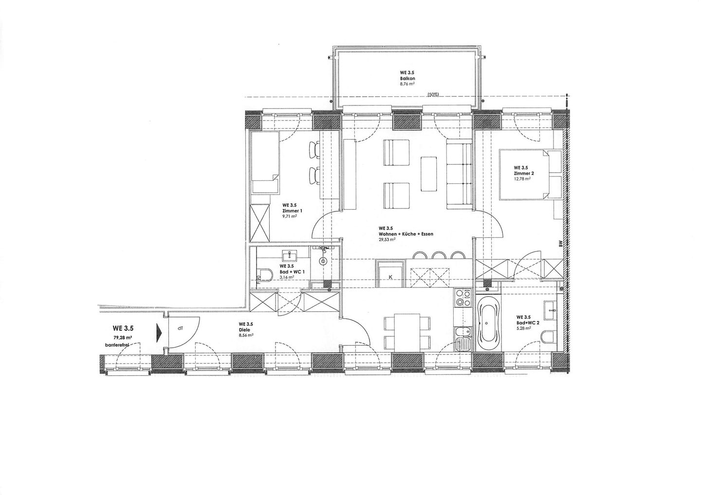  FeWo MeerSonneWind in PRORA - 9.35 Prora - Grundriss
