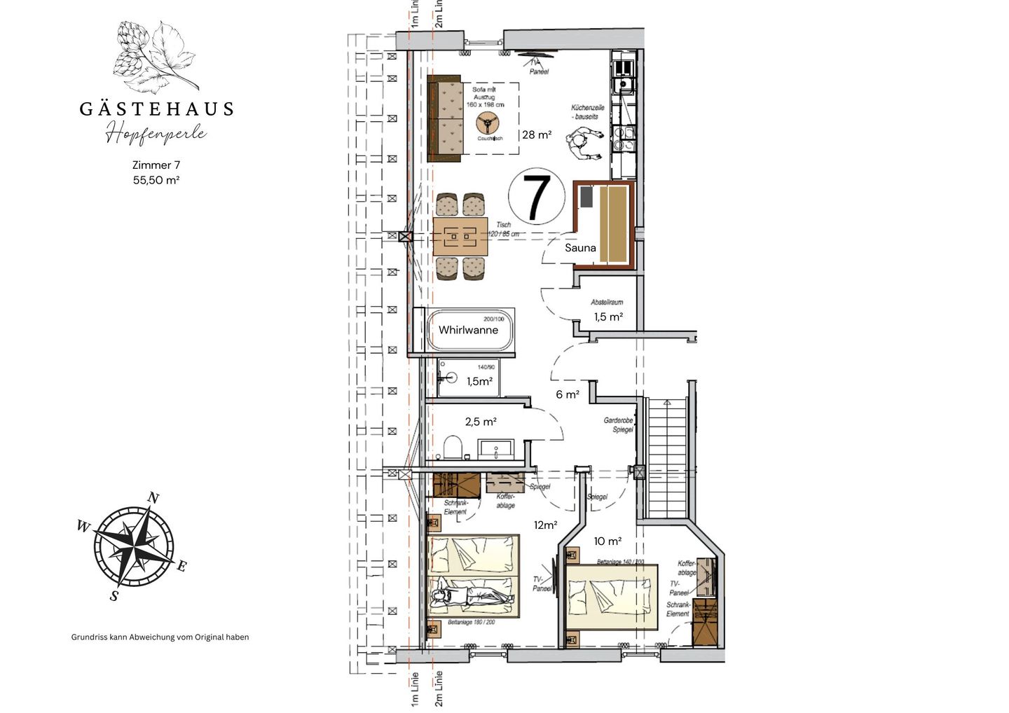  Wellness Apartment Suite "Paradies Suite" Spalt - Grundriss