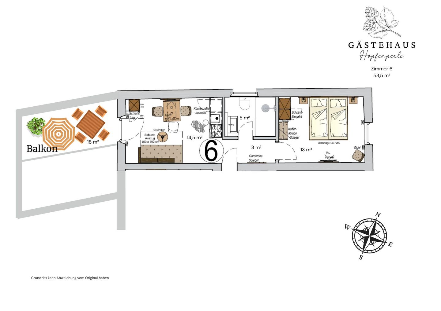  Apartment mit Balkon "Sonnenhopfen" Spalt - Grundriss