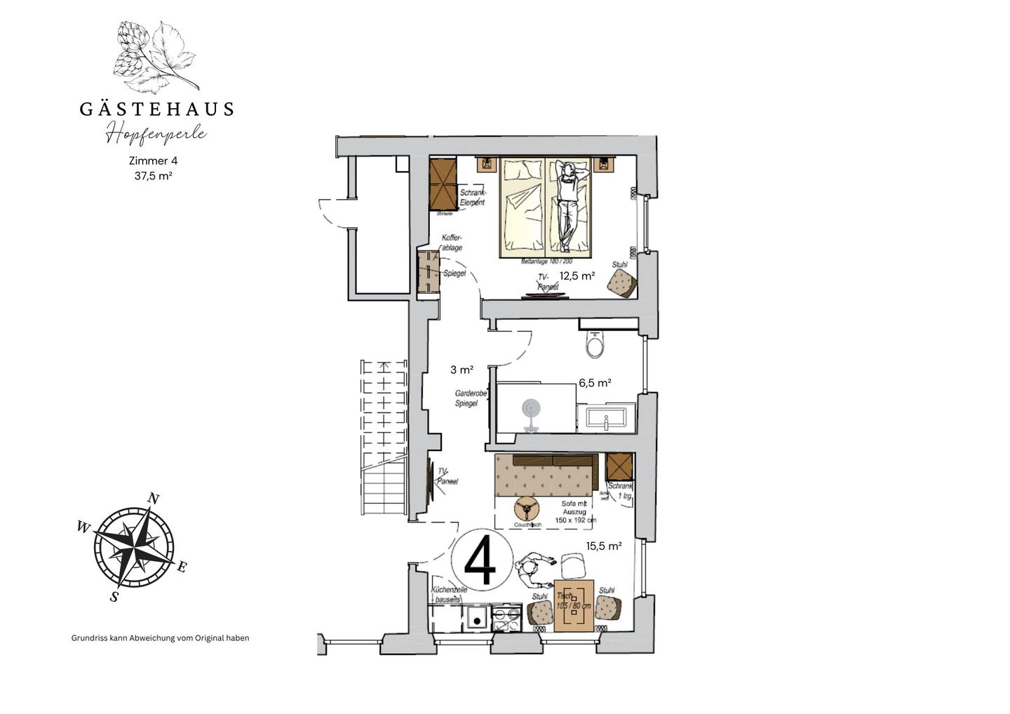  Apartment "Hopfenblume" 4 Spalt - Grundriss