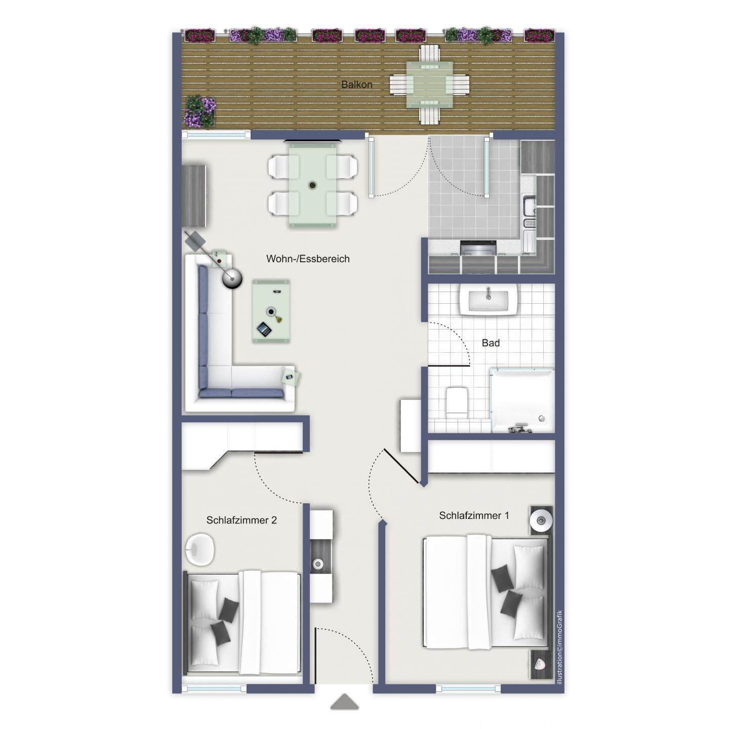  Ferienwohnung Meeresblick Nord Nord Ost 405 Kühlungsborn West - Grundriss