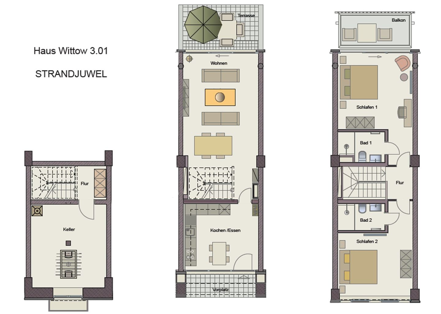  FeWo Strandjuwel in PRORA - 3.01 Prora - Grundriss