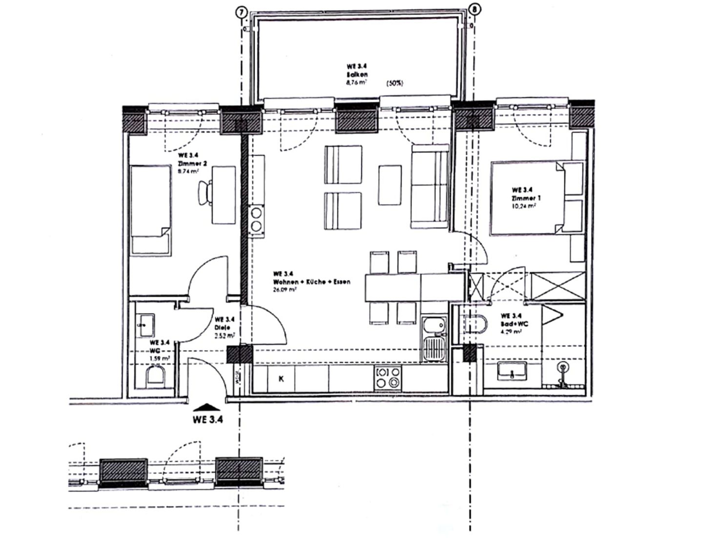  FeWo Dünenblick in PRORA - 5.34 Prora - Grundriss