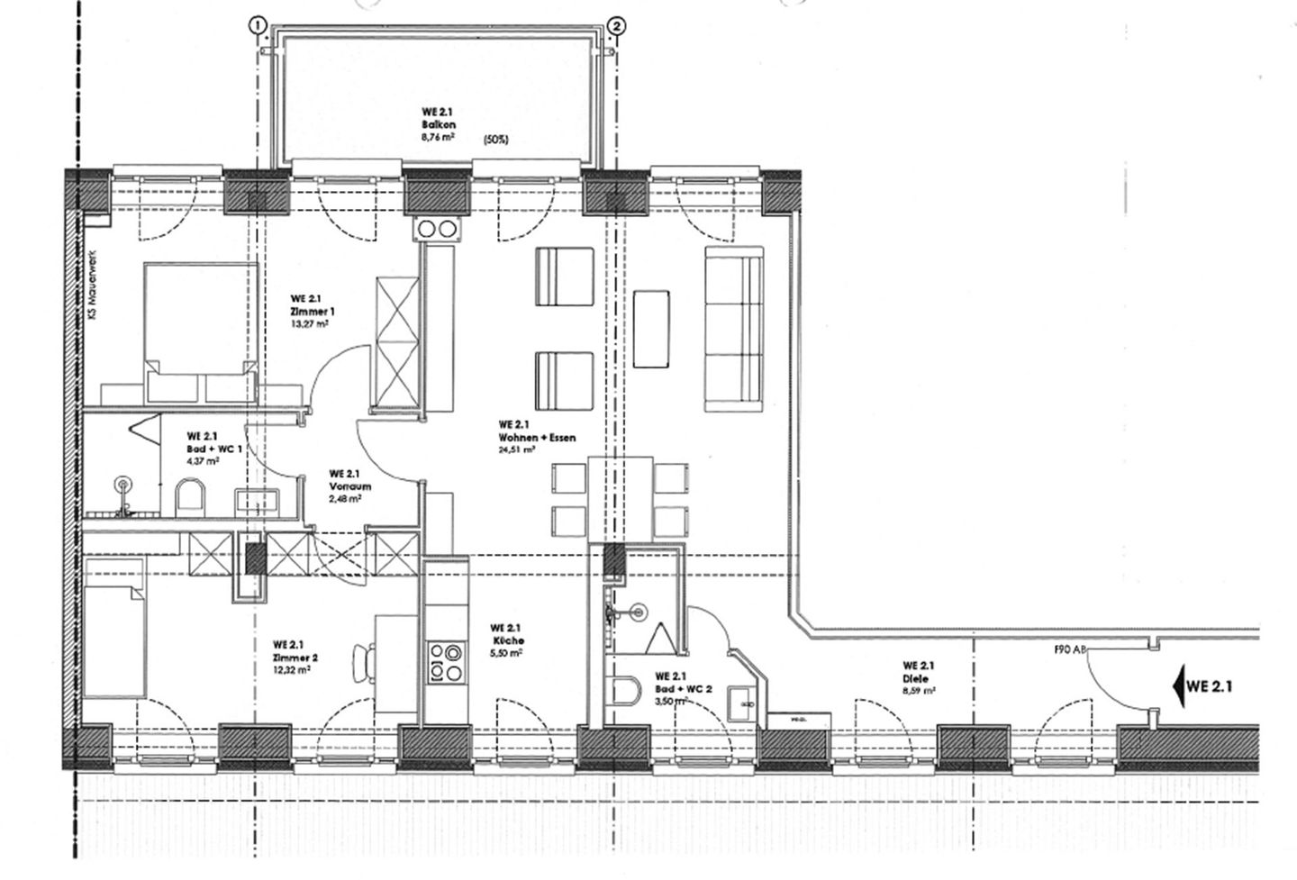  FeWo Düne 18 in PRORA - 5.21 Prora - Grundriss