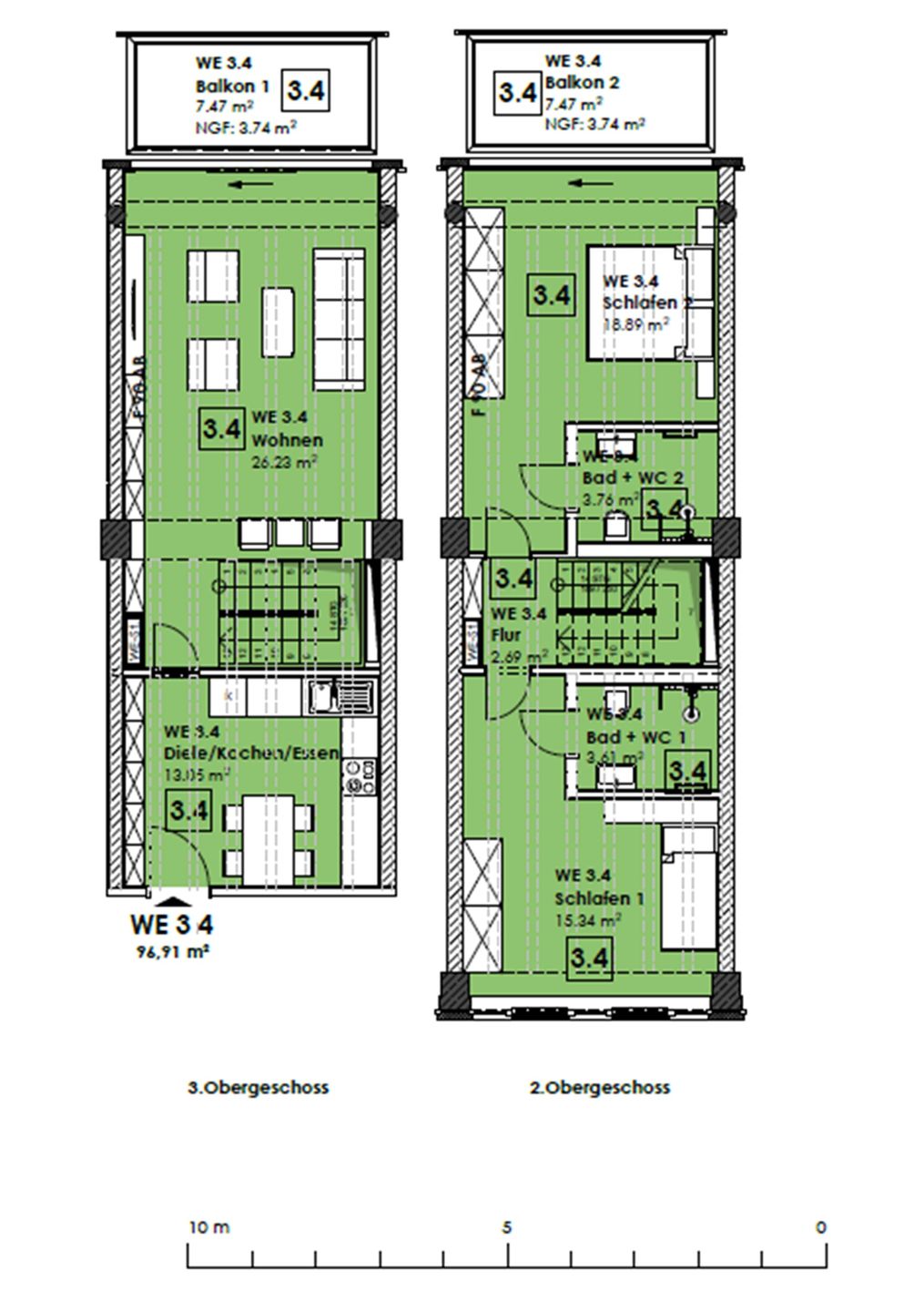  FeWo Sunrise in PRORA - 4.34 Prora - Grundriss