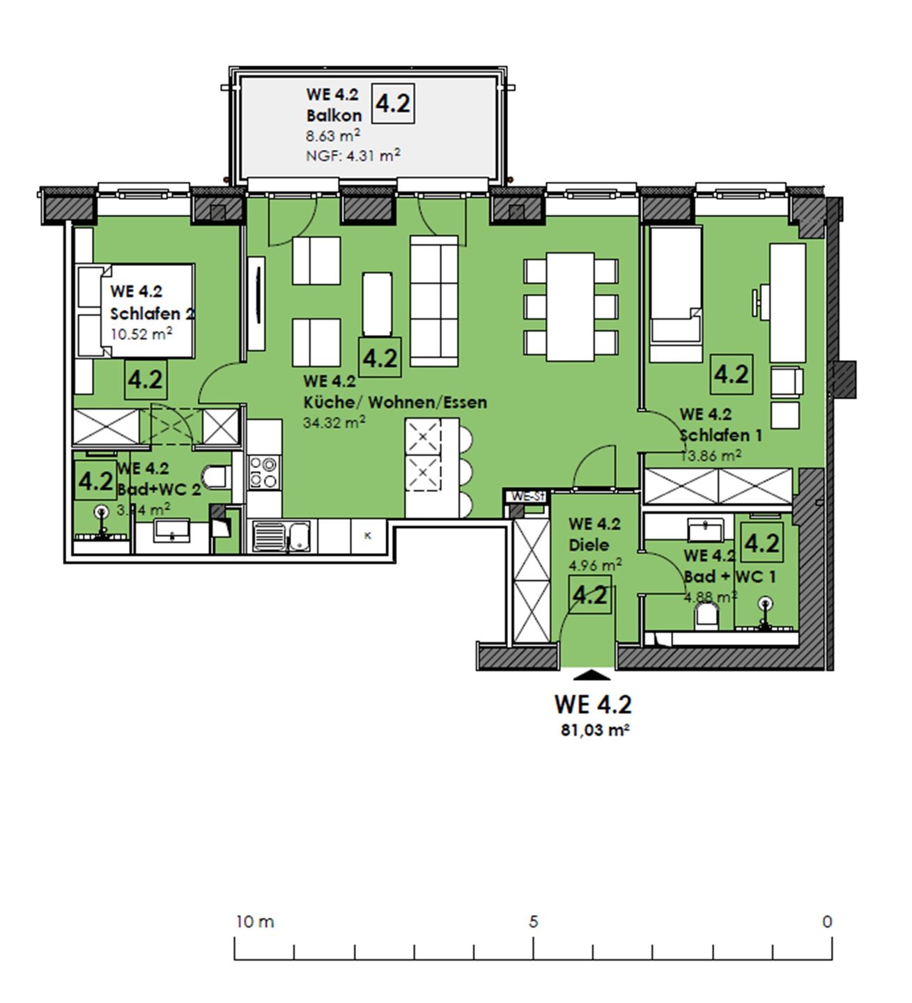  FeWo Meerlust in PRORA - 4.42 Prora - Grundriss