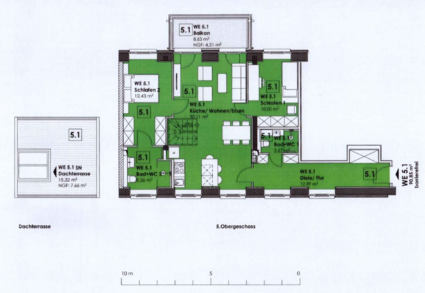  FeWo Meeresrauschen Dachterrasse in PRORA - 4.51 Prora - Grundriss