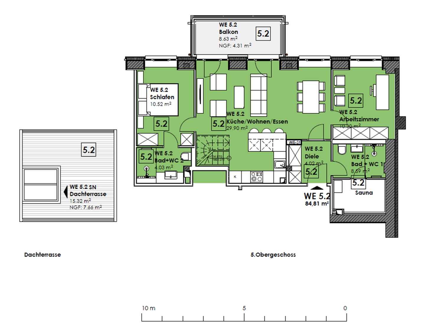  FeWo Malanya Dachterrasse in PRORA - 4.52 Prora - Grundriss