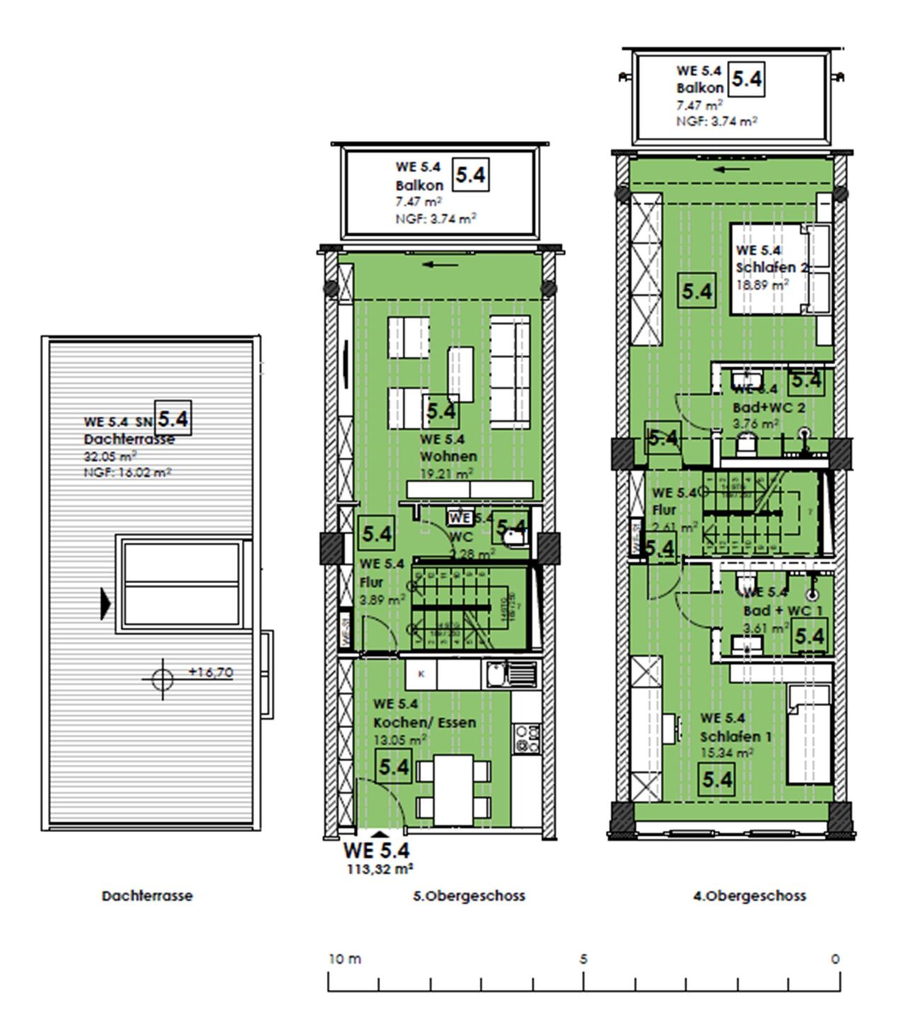  FeWo Sternenblick Dachterrasse in PRORA - 4.54 Prora - Grundriss