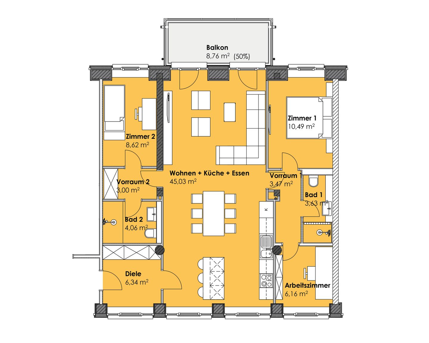  FeWo Oceanview in PRORA - 5.13 Prora - Grundriss
