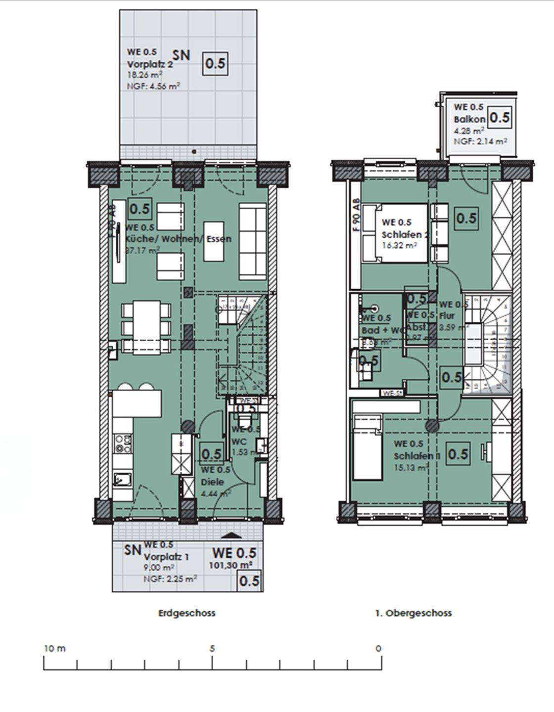  FeWo Steife Brise in PRORA - 3.05 Prora - Grundriss