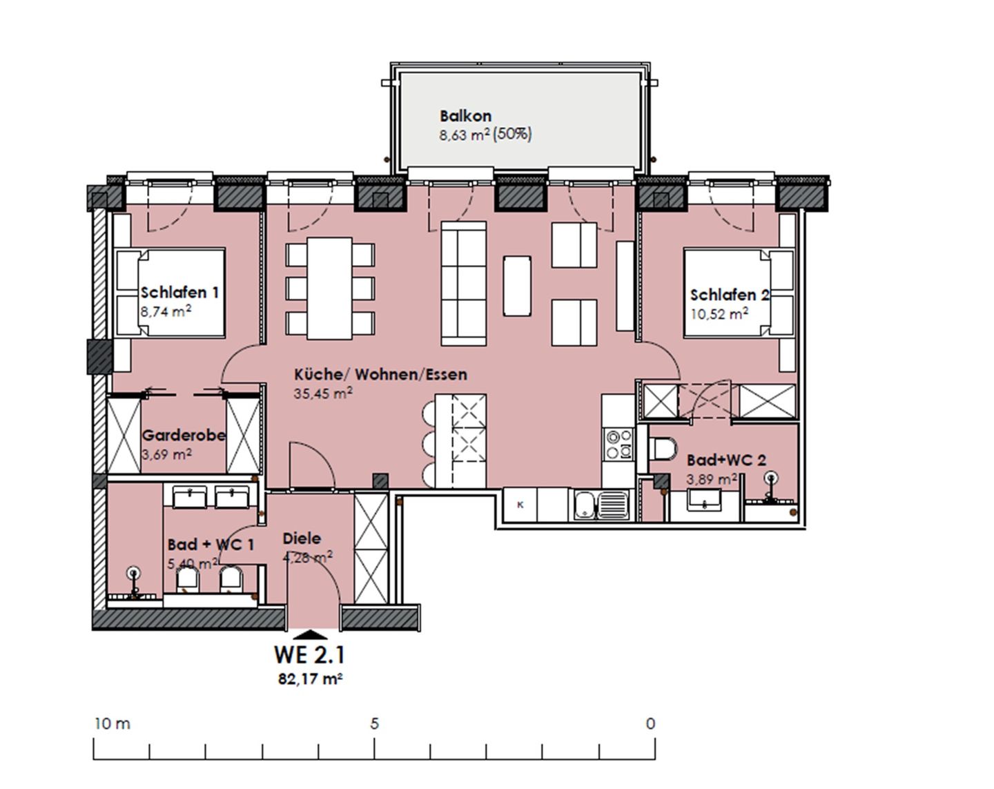  FeWo Dünenheide 2.1 in PRORA - 7.21 Prora - Grundriss