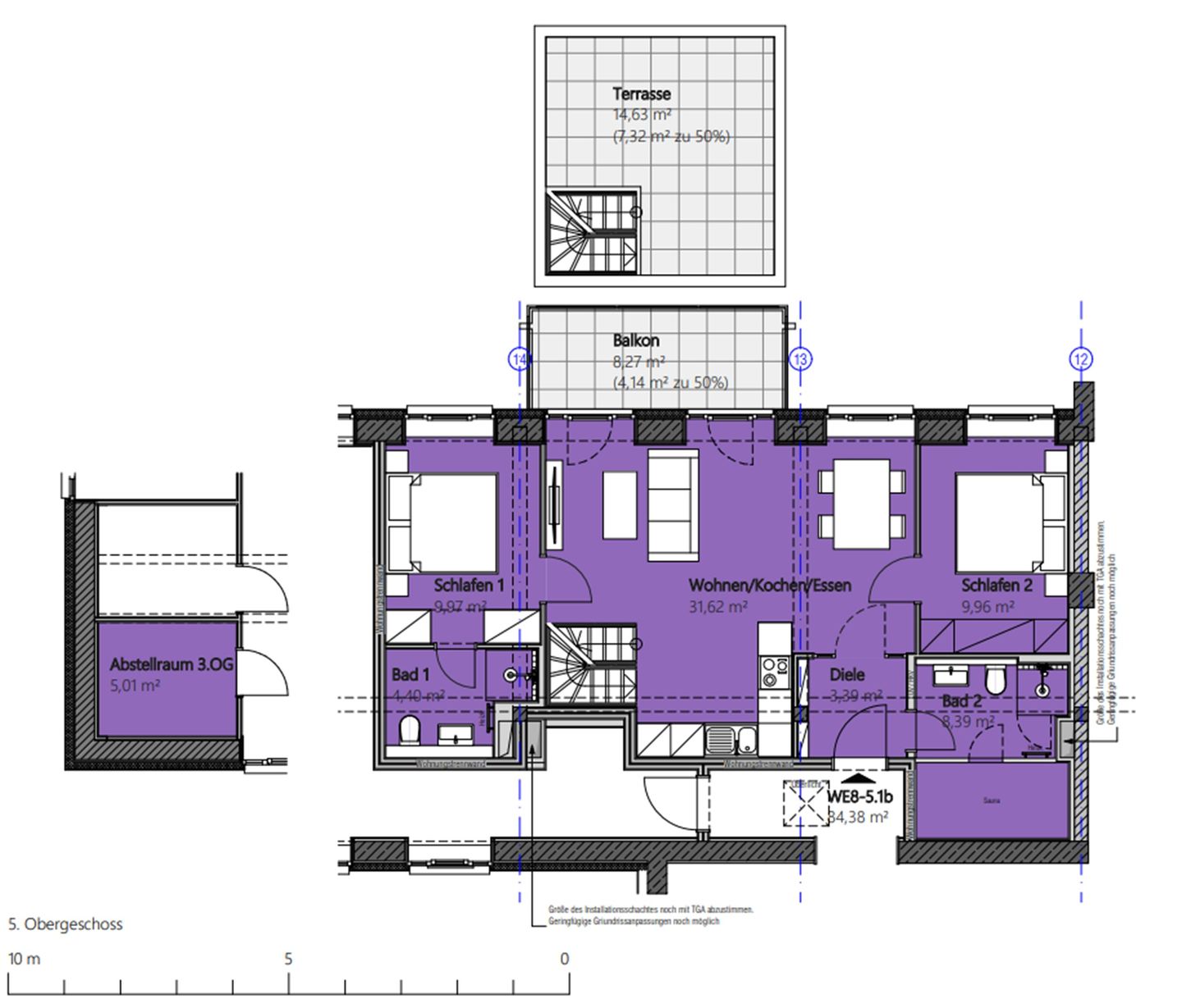  FeWo Sky Lodge Dachterrasse in PRORA - 8.51b Prora - Grundriss
