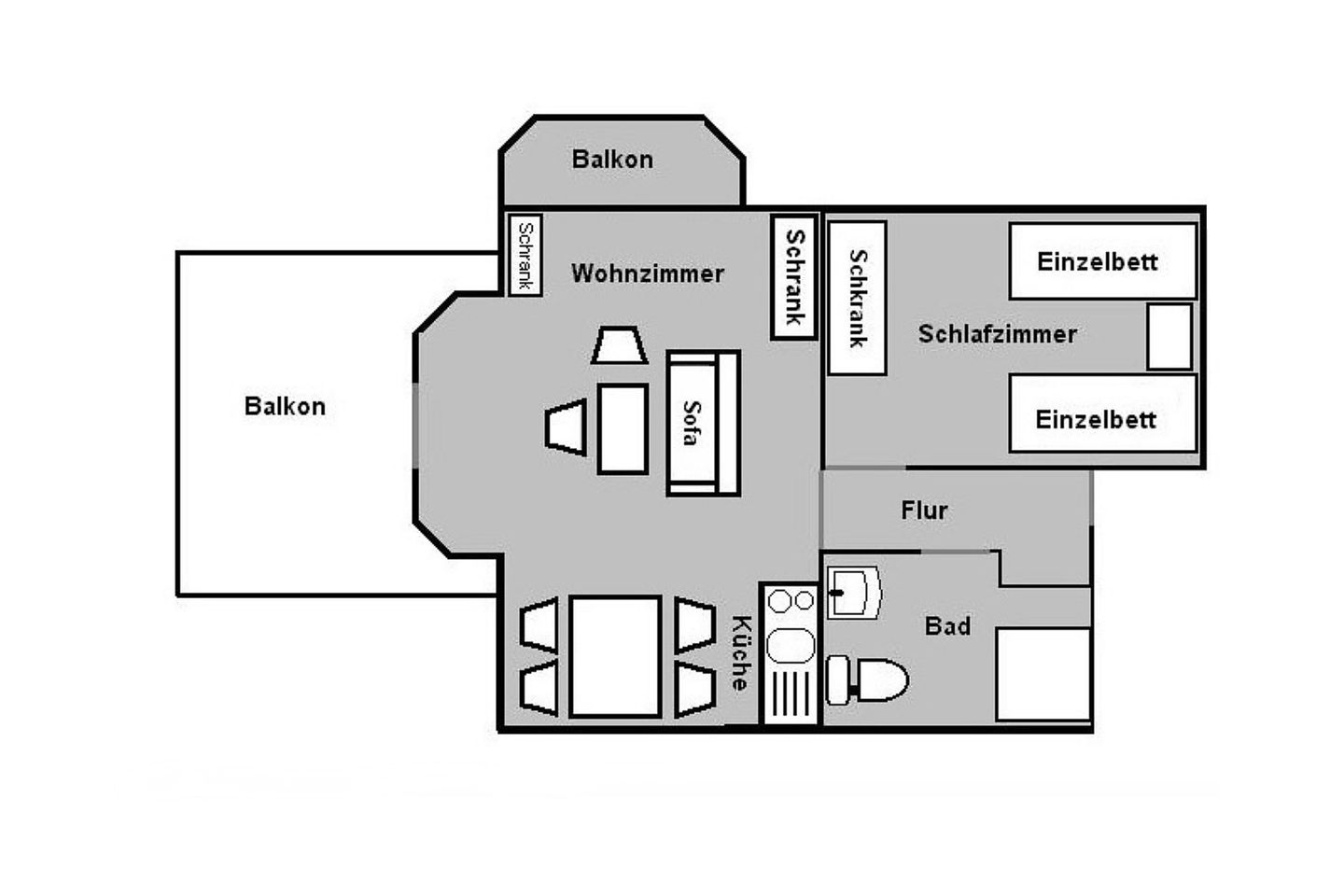 Haus Düne 5 Wohnnug 4  - Grundriss