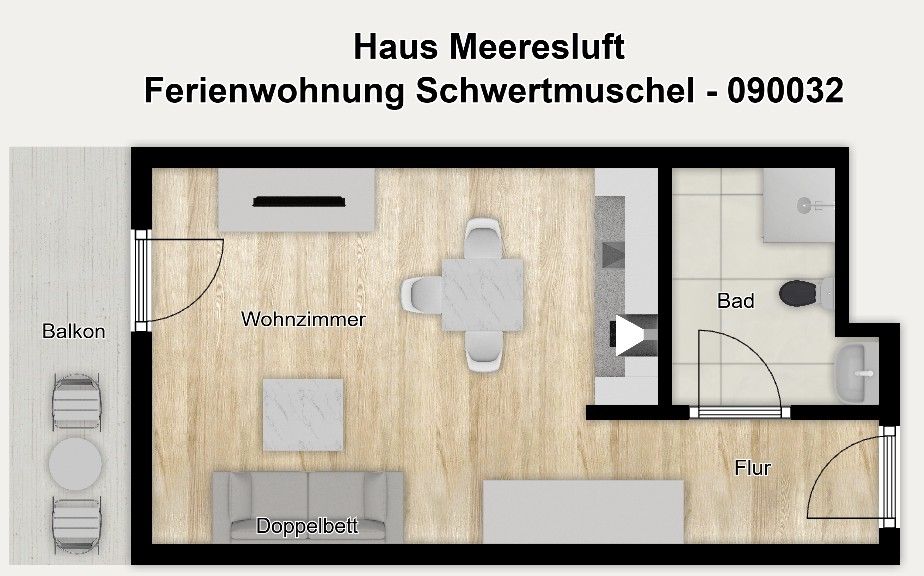 Haus Meeresluft Ferienwohnung Schwertmuschel Wangerooge - Grundriss