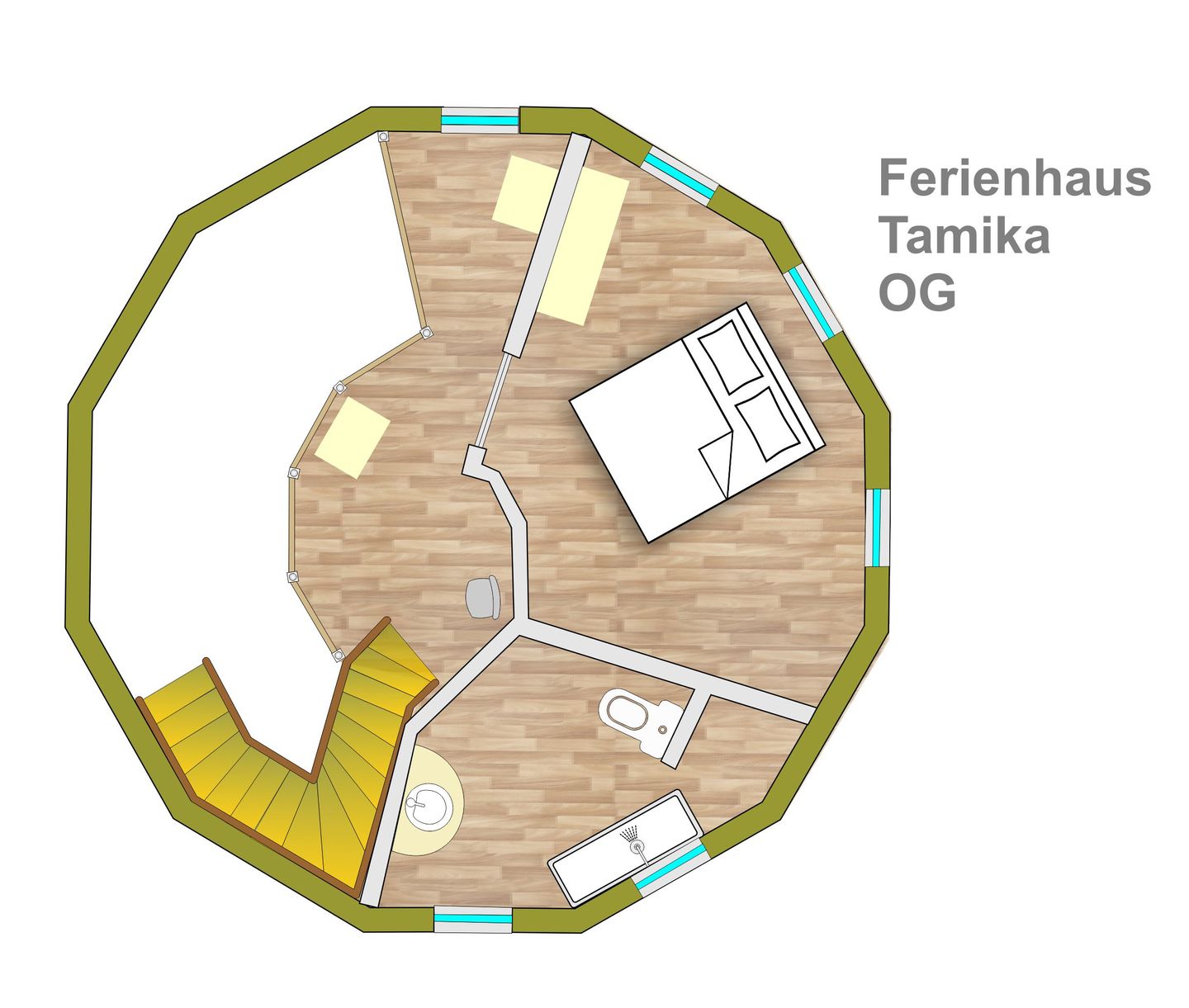  Tamika Tollensesee – Penzlin/Wustrow - Ferienhaus Tamika am Tollensesee - Grundriss Obergeschoss