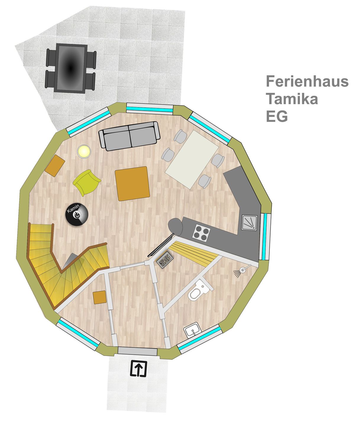  Tamika Tollensesee – Penzlin/Wustrow - Ferienhaus Tamika am Tollensesee - Grundriss Erdgeschoss